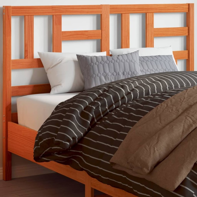 vidaXL Cabecero de cama madera maciza de pino marrón cera 150 cm vidaXL Cabecero de cama madera maciza de pino marrón cera 150 cm