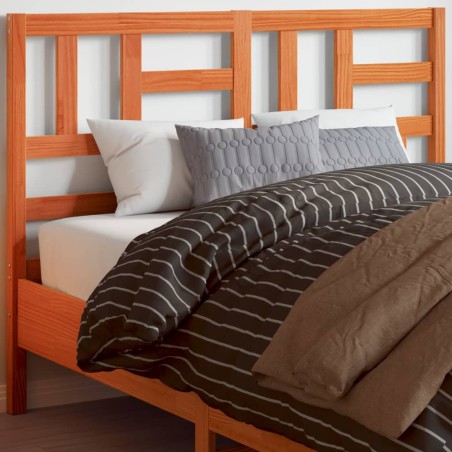 vidaXL Cabecero de cama madera maciza de pino marrón cera 150 cm