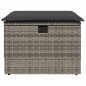 vidaXL Taburete de jardín con cojín ratán sintético gris 55x55x37cm vidaXL Taburete de jardín con cojín ratán sintético gris 55x55x37cm