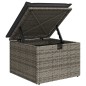 vidaXL Taburete de jardín con cojín ratán sintético gris 55x55x37cm vidaXL Taburete de jardín con cojín ratán sintético gris 55x55x37cm