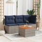 vidaXL Mesa de jardín de madera de acacia y ratán PE gris 55x55x37 cm vidaXL Mesa de jardín de madera de acacia y ratán PE gris 55x55x37 cm