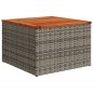 vidaXL Mesa de jardín de madera de acacia y ratán PE gris 55x55x37 cm vidaXL Mesa de jardín de madera de acacia y ratán PE gris 55x55x37 cm