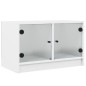 vidaXL Mueble de TV con puertas de vidrio blanco 68x37x42 cm vidaXL Mueble de TV con puertas de vidrio blanco 68x37x42 cm