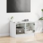 vidaXL Mueble de TV con puertas de vidrio blanco 68x37x42 cm vidaXL Mueble de TV con puertas de vidrio blanco 68x37x42 cm