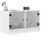 vidaXL Mueble de TV con puertas de vidrio blanco 68x37x42 cm vidaXL Mueble de TV con puertas de vidrio blanco 68x37x42 cm