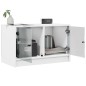 vidaXL Mueble de TV con puertas de vidrio blanco 68x37x42 cm vidaXL Mueble de TV con puertas de vidrio blanco 68x37x42 cm