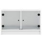 vidaXL Mueble de TV con puertas de vidrio blanco 68x37x42 cm vidaXL Mueble de TV con puertas de vidrio blanco 68x37x42 cm