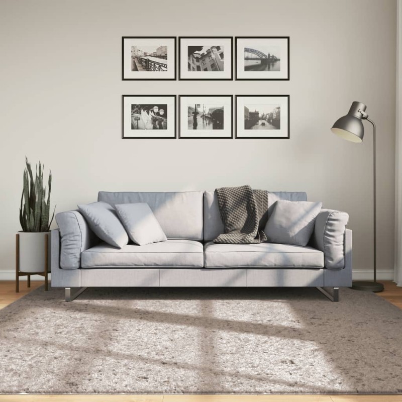 vidaXL Alfombra peluda de pelo largo moderna PAMPLONA beige 200x200 cm vidaXL Alfombra peluda de pelo largo moderna PAMPLONA beige 200x200 cm