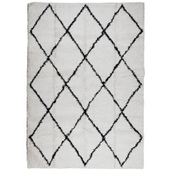 vidaXL Alfombra de pelo largo moderna crema y negro 120x170 cm