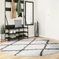 vidaXL Alfombra de pelo largo moderna crema y negro Ø 200 cm vidaXL Alfombra de pelo largo moderna crema y negro Ø 200 cm