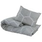 vidaXL Juego de funda nórdica algodón gris 140x200 cm
