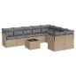 vidaXL Juego de sofás jardín con cojines beige 10 pzas ratán sintético vidaXL Juego de sofás jardín con cojines beige 10 pzas ratán sintético