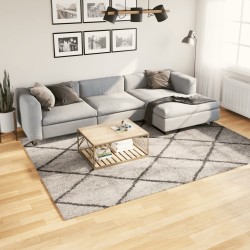vidaXL Alfombra de pelo largo moderna beige y antracita 200x280 cm