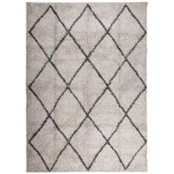 vidaXL Alfombra de pelo largo moderna beige y antracita 200x280 cm