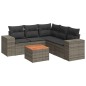 vidaXL Set de muebles de jardín 6 pzas y cojines ratán sintético gris