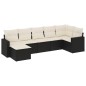 vidaXL Set de comedor de jardín 7 pzas y cojines ratán sintético negro vidaXL Set de comedor de jardín 7 pzas y cojines ratán sintético negro
