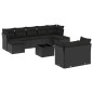 vidaXL Set de sofás de jardín 10 pzas cojines ratán sintético negro vidaXL Set de sofás de jardín 10 pzas cojines ratán sintético negro