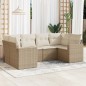 vidaXL Juego de sofás jardín con cojines 6 pzas ratán sintético beige vidaXL Juego de sofás jardín con cojines 6 pzas ratán sintético beige