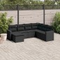 vidaXL Set de comedor de jardín 7 pzas y cojines ratán sintético negro vidaXL Set de comedor de jardín 7 pzas y cojines ratán sintético negro