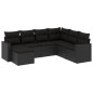 vidaXL Set de comedor de jardín 7 pzas y cojines ratán sintético negro vidaXL Set de comedor de jardín 7 pzas y cojines ratán sintético negro
