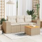 vidaXL Juego de sofás jardín con cojines 4 pzas ratán sintético beige vidaXL Juego de sofás jardín con cojines 4 pzas ratán sintético beige