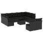 vidaXL Set de sofás de jardín 12 piezas cojines ratán sintético negro vidaXL Set de sofás de jardín 12 piezas cojines ratán sintético negro