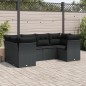 vidaXL Set de sofás de jardín 6 piezas y cojines ratán sintético negro vidaXL Set de sofás de jardín 6 piezas y cojines ratán sintético negro