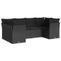 vidaXL Set de sofás de jardín 6 piezas y cojines ratán sintético negro vidaXL Set de sofás de jardín 6 piezas y cojines ratán sintético negro