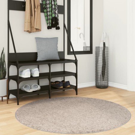 vidaXL Alfombra peluda de pelo largo moderna PAMPLONA beige Ø 120 cm