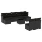 vidaXL Set de sofás de jardín 10 pzas cojines ratán sintético negro vidaXL Set de sofás de jardín 10 pzas cojines ratán sintético negro