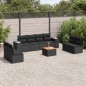 vidaXL Set de sofás de jardín 8 piezas y cojines ratán sintético negro vidaXL Set de sofás de jardín 8 piezas y cojines ratán sintético negro