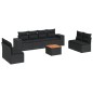 vidaXL Set de sofás de jardín 8 piezas y cojines ratán sintético negro vidaXL Set de sofás de jardín 8 piezas y cojines ratán sintético negro