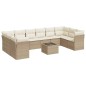 vidaXL Set de sofás de jardín 11pzas con cojines ratán sintético beige vidaXL Set de sofás de jardín 11pzas con cojines ratán sintético beige