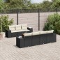 vidaXL Set de sofás de jardín 8 piezas y cojines ratán sintético negro vidaXL Set de sofás de jardín 8 piezas y cojines ratán sintético negro