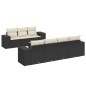 vidaXL Set de sofás de jardín 8 piezas y cojines ratán sintético negro vidaXL Set de sofás de jardín 8 piezas y cojines ratán sintético negro