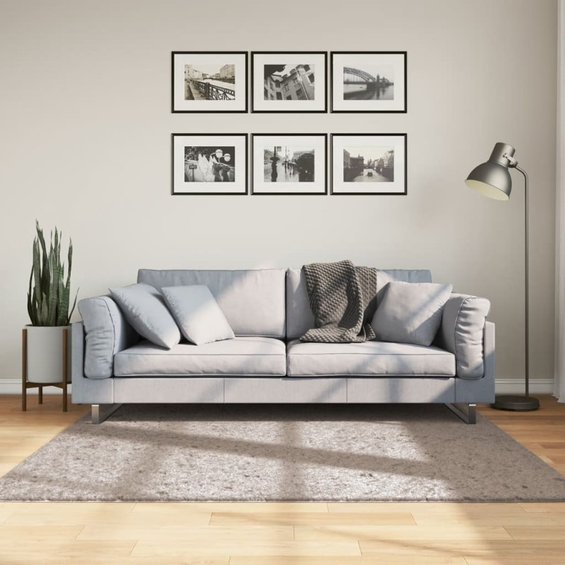 vidaXL Alfombra peluda de pelo largo moderna PAMPLONA beige 160x160 cm