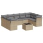 vidaXL Juego de sofás jardín con cojines beige 10 pzas ratán sintético vidaXL Juego de sofás jardín con cojines beige 10 pzas ratán sintético