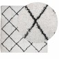 vidaXL Alfombra de pelo largo moderna crema y negro 240x240 cm vidaXL Alfombra de pelo largo moderna crema y negro 240x240 cm