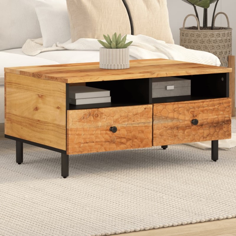 vidaXL Mesa de centro madera maciza de acacia 80x54x40 cm vidaXL Mesa de centro madera maciza de acacia 80x54x40 cm