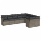 vidaXL Set de muebles de jardín 9 pzas y cojines ratán sintético gris vidaXL Set de muebles de jardín 9 pzas y cojines ratán sintético gris