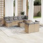 vidaXL Juego de sofás jardín con cojines beige 10 pzas ratán sintético vidaXL Juego de sofás jardín con cojines beige 10 pzas ratán sintético