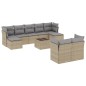 vidaXL Juego de sofás jardín con cojines beige 10 pzas ratán sintético vidaXL Juego de sofás jardín con cojines beige 10 pzas ratán sintético