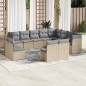 vidaXL Set de sofás de jardín 12 pzas y cojines ratán sintético marrón vidaXL Set de sofás de jardín 12 pzas y cojines ratán sintético marrón