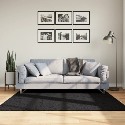 vidaXL Alfombra peluda de pelo largo moderna PAMPLONA negra 160x160 cm