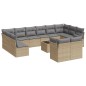 vidaXL Set sofás de jardín con cojines 13 pzas ratán sintético beige vidaXL Set sofás de jardín con cojines 13 pzas ratán sintético beige