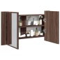 vidaXL Armario espejo de baño LED acrílico marrón roble 80x12x45 cm vidaXL Armario espejo de baño LED acrílico marrón roble 80x12x45 cm