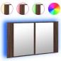 vidaXL Armario espejo de baño LED acrílico marrón roble 80x12x45 cm vidaXL Armario espejo de baño LED acrílico marrón roble 80x12x45 cm