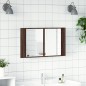 vidaXL Armario espejo de baño LED acrílico marrón roble 80x12x45 cm vidaXL Armario espejo de baño LED acrílico marrón roble 80x12x45 cm