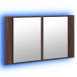 vidaXL Armario espejo de baño LED acrílico marrón roble 80x12x45 cm vidaXL Armario espejo de baño LED acrílico marrón roble 80x12x45 cm