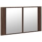 vidaXL Armario espejo de baño LED acrílico marrón roble 80x12x45 cm vidaXL Armario espejo de baño LED acrílico marrón roble 80x12x45 cm